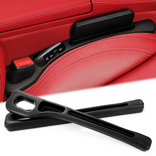 Car Seat Gap Filler Organizer – PU Leather Storage Box (2 Pcs Black)